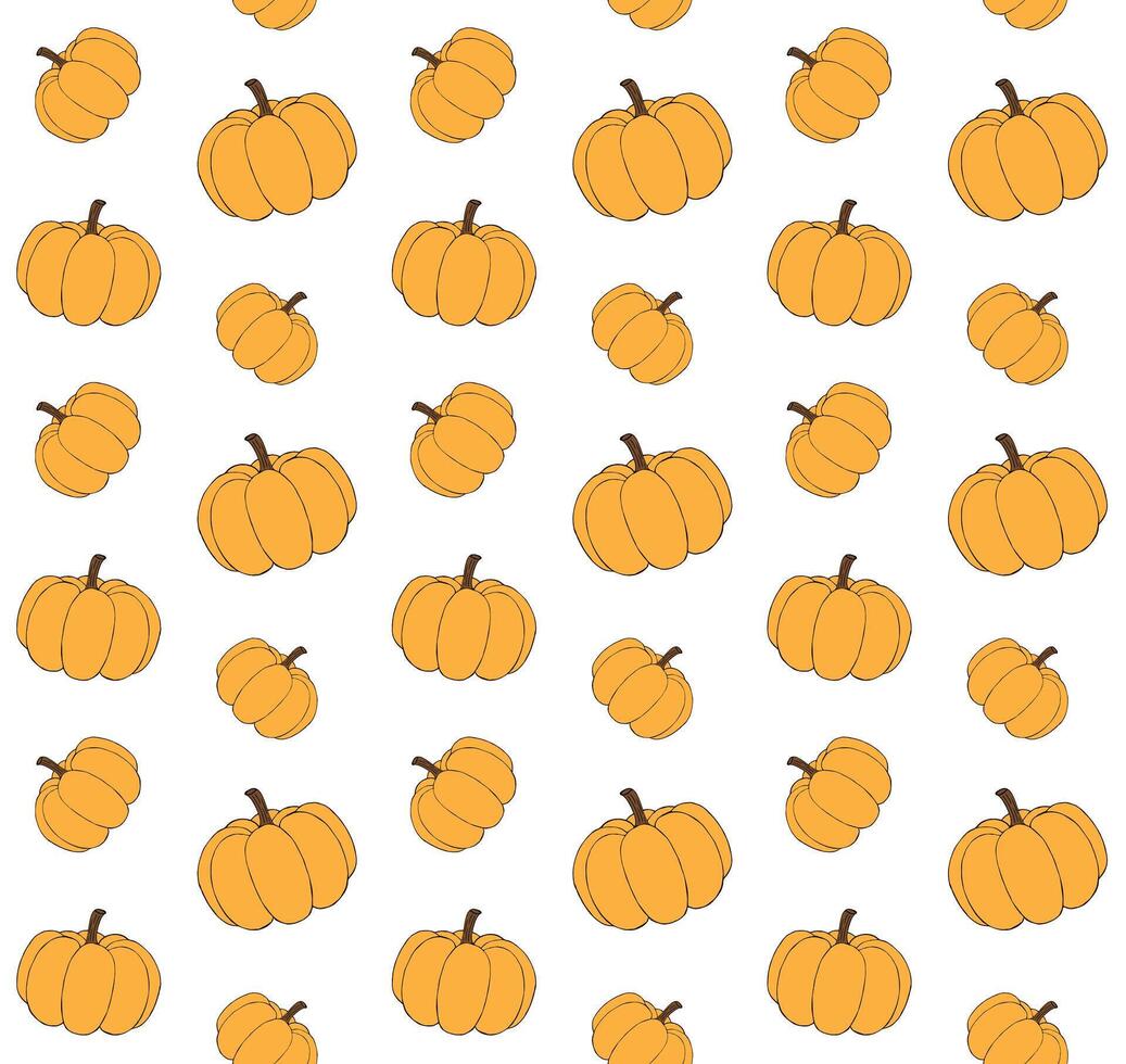 Seamless pattern of hand drawn doodle sketch pumpkin isolated on white background vector