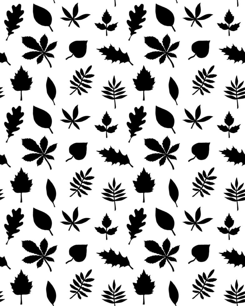 Seamless pattern of doodle sketch leaves vector