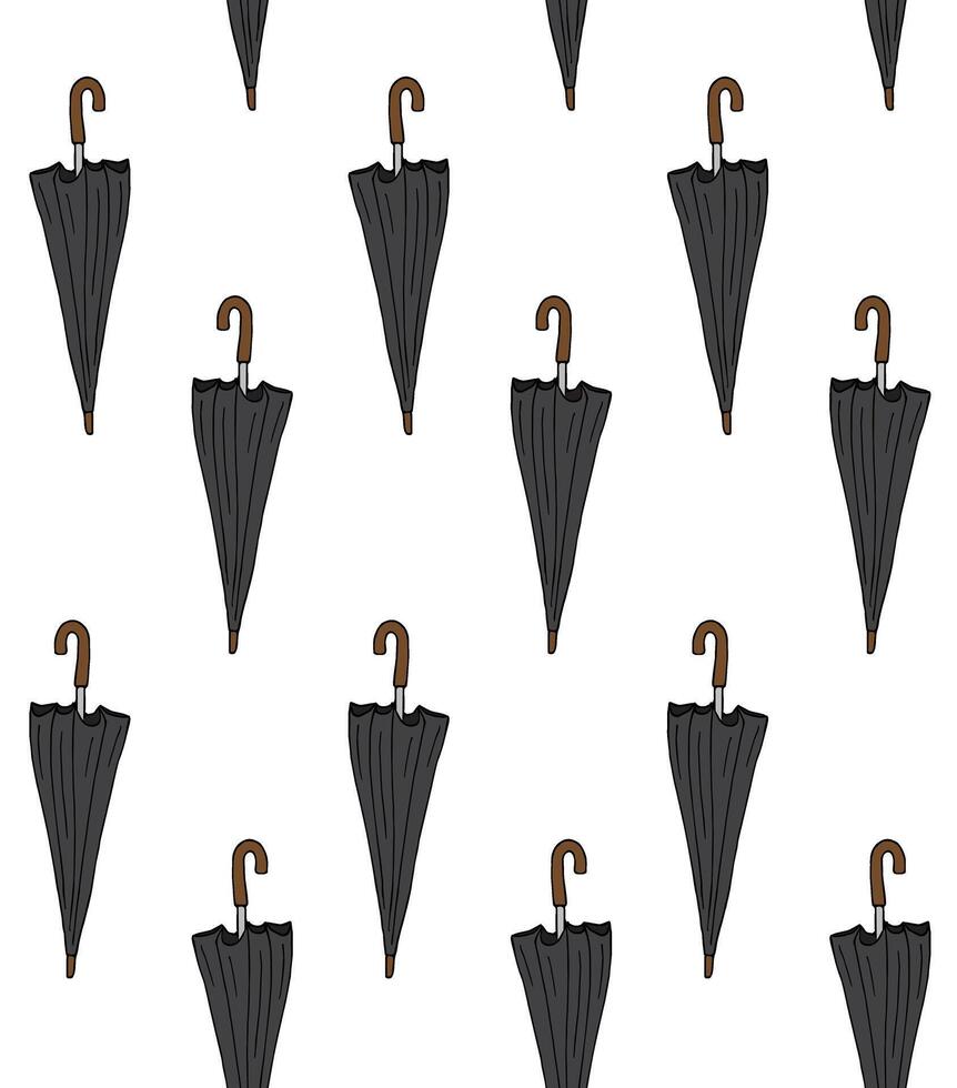 Seamless pattern of hand drawn doodle sketch umbrellas isolated on white background vector