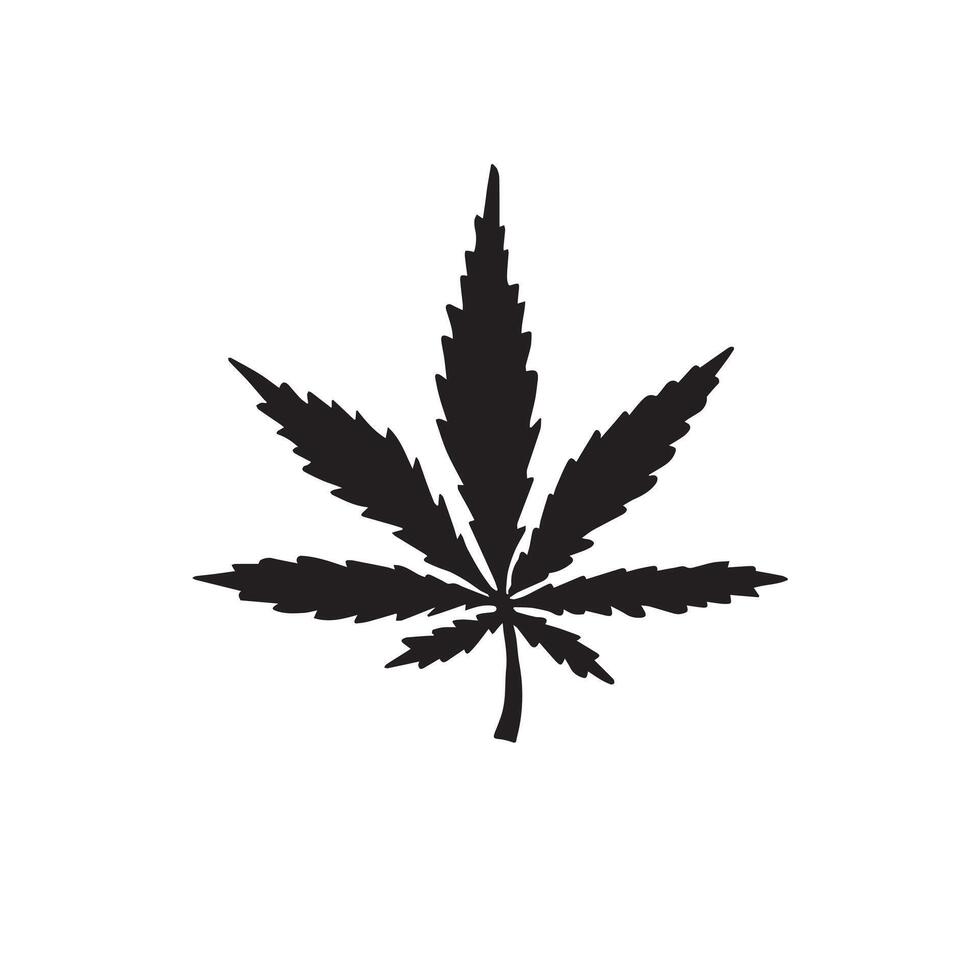 Hand drawn doodle sketch hemp cannabis isolated vector