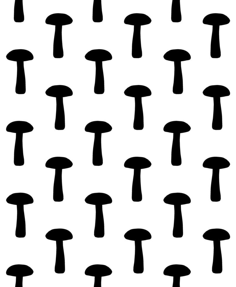 Seamless pattern of black hand drawn doodle sketch brown cap boletus mushroom vector