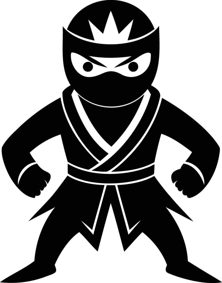 Silent Shadows Dynamic Ninja Warrior Cartoon Silhouette for Action Art vector