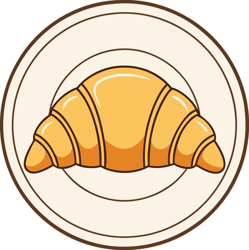 Golden Delight Croissant Clipart for Bakery and Breakfast Designs vector