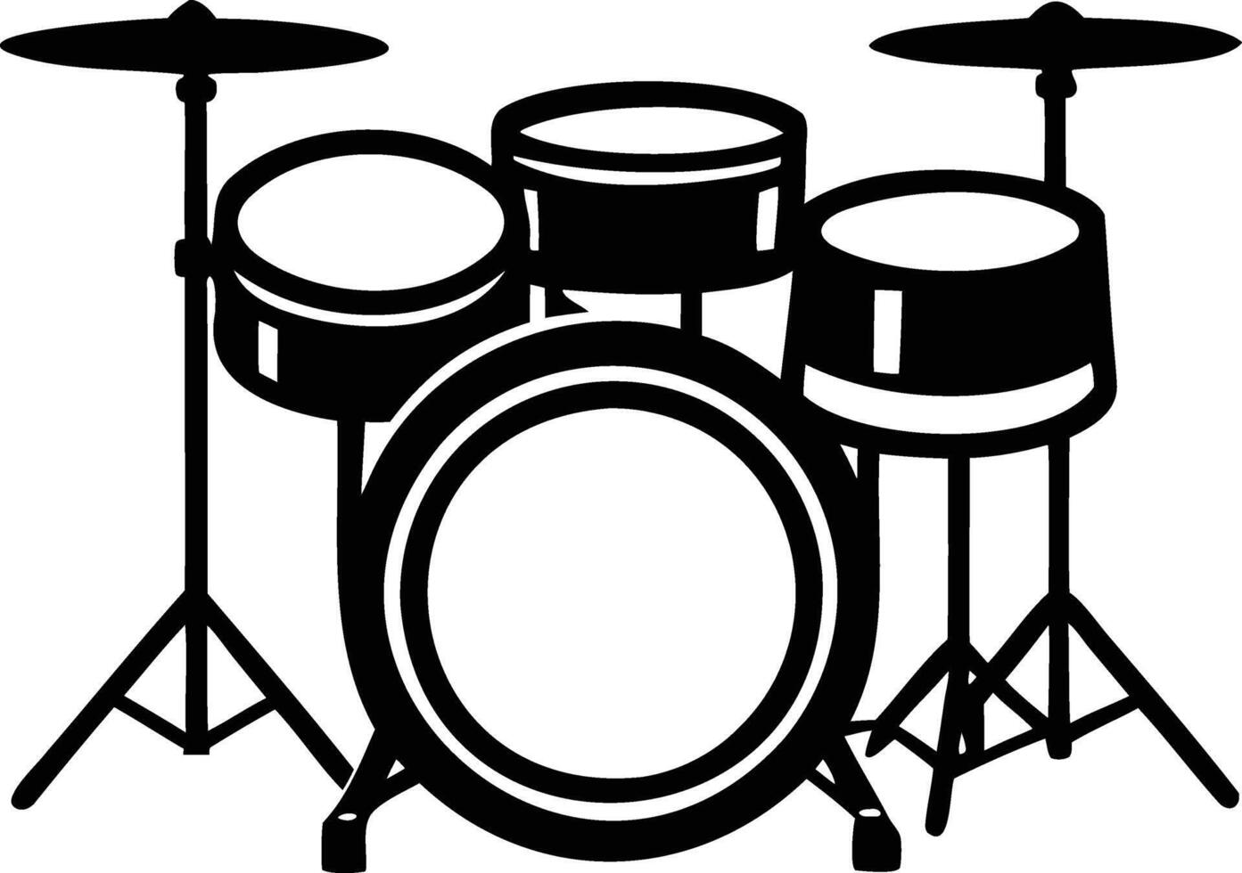 Rhythmic Shadows Artistic Drums Silhouette for Music Enthusiasts vector