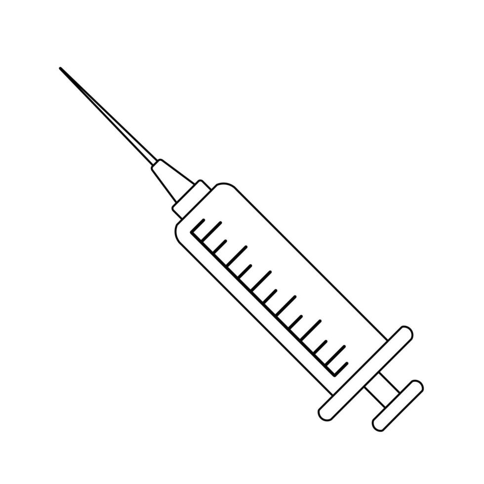 Flat icon injection syringe line art. Free download vector