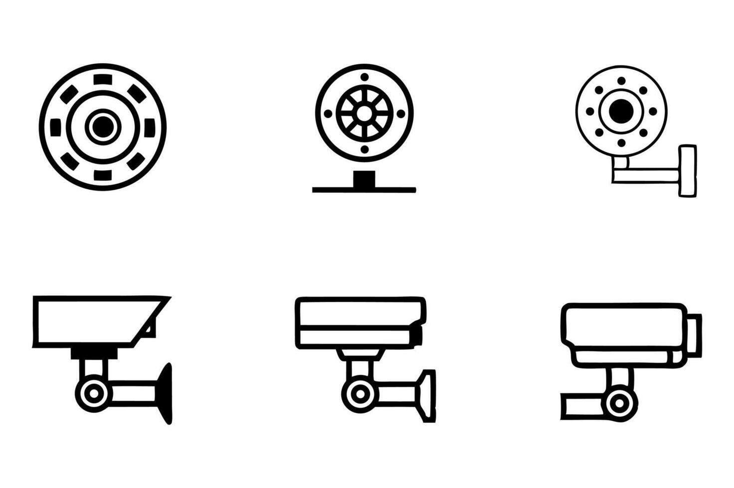 CCTV camera icons. illustrations. vector