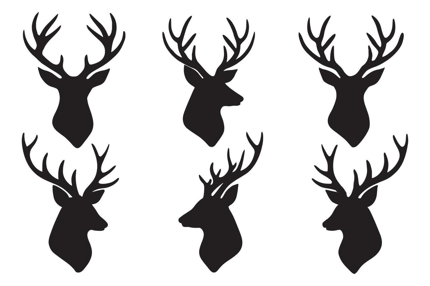 Forest Animal Silhouette Set Deer Included vector
