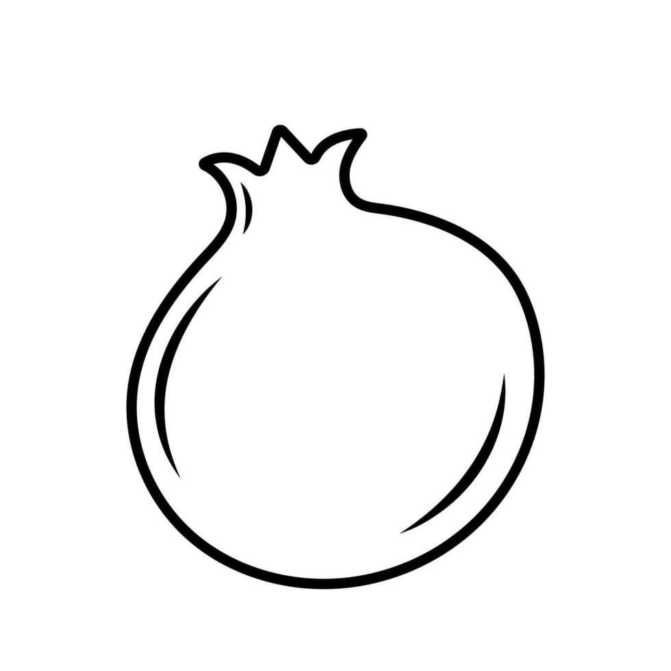 Pomegranate. Hand drawn sketch icon of fruit. Isolated illustration in doodle line style. vector