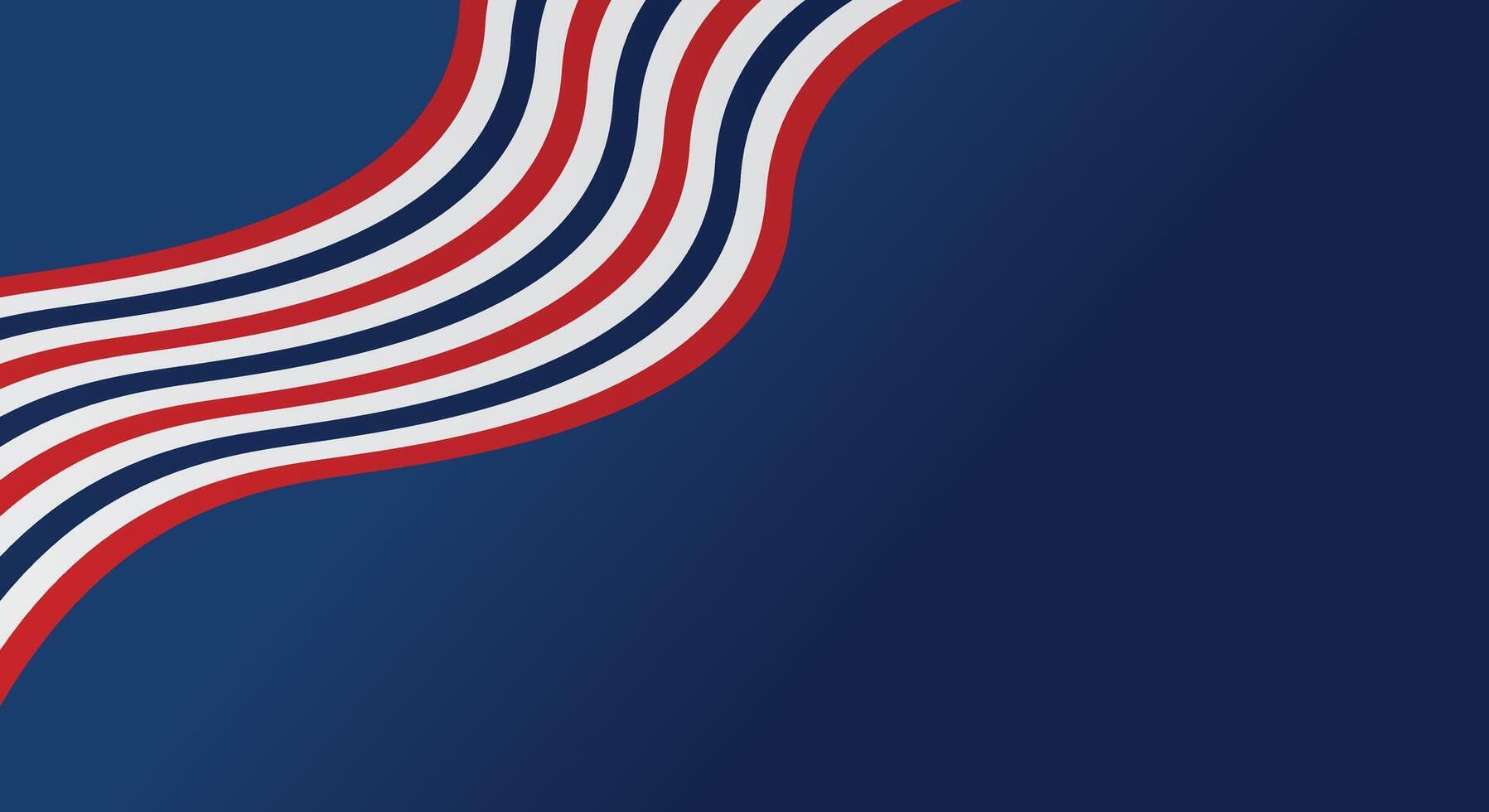 Red blue waving lines abstract background, Wave flag vector