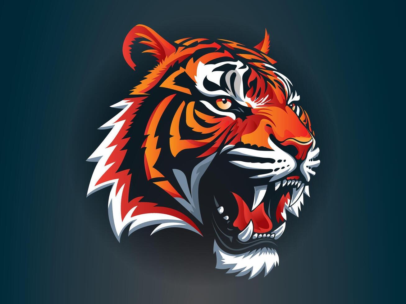 Angry tiger mascot character vector