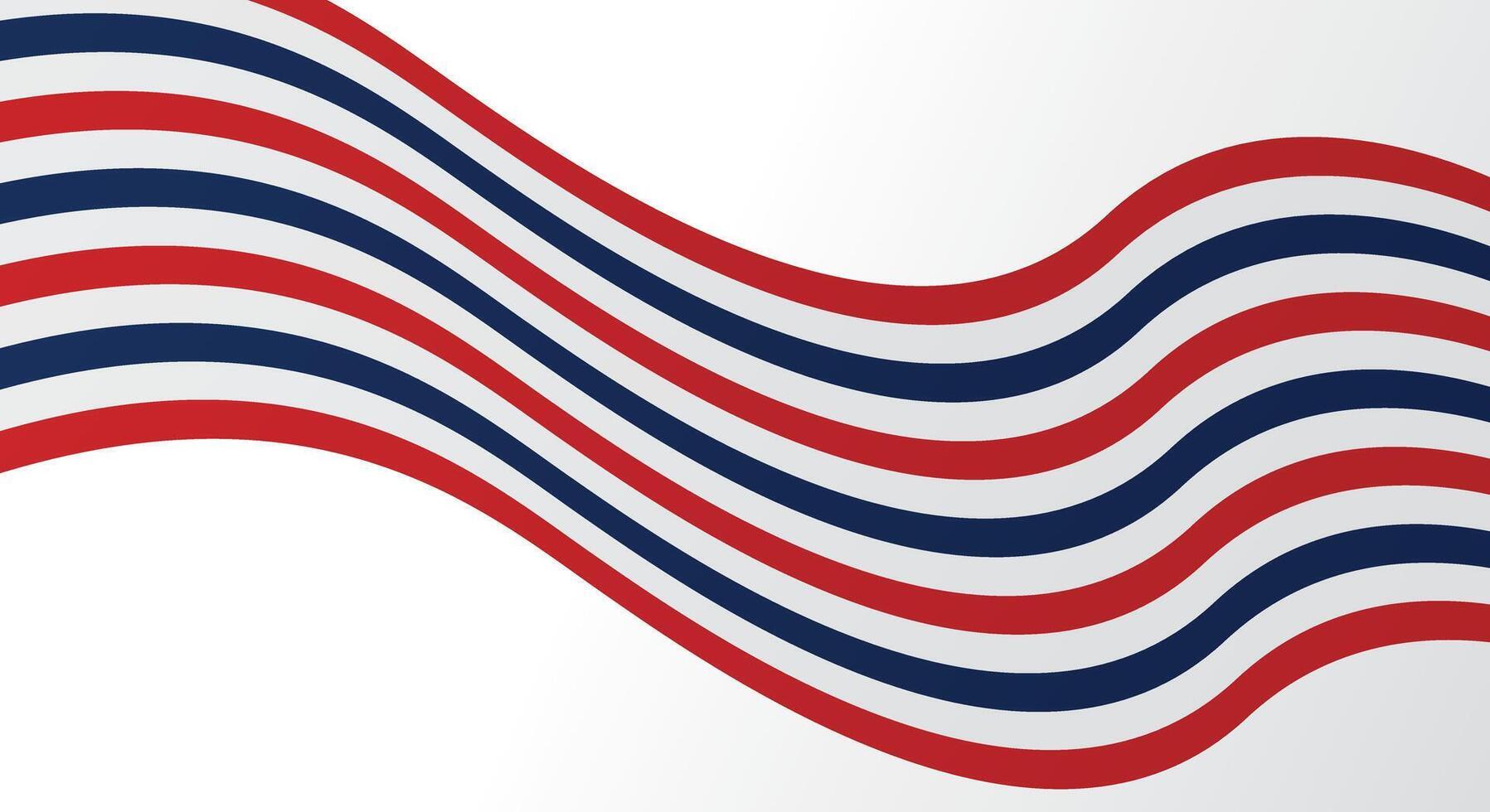 Wave flag, red blue waving lines in abstract background vector