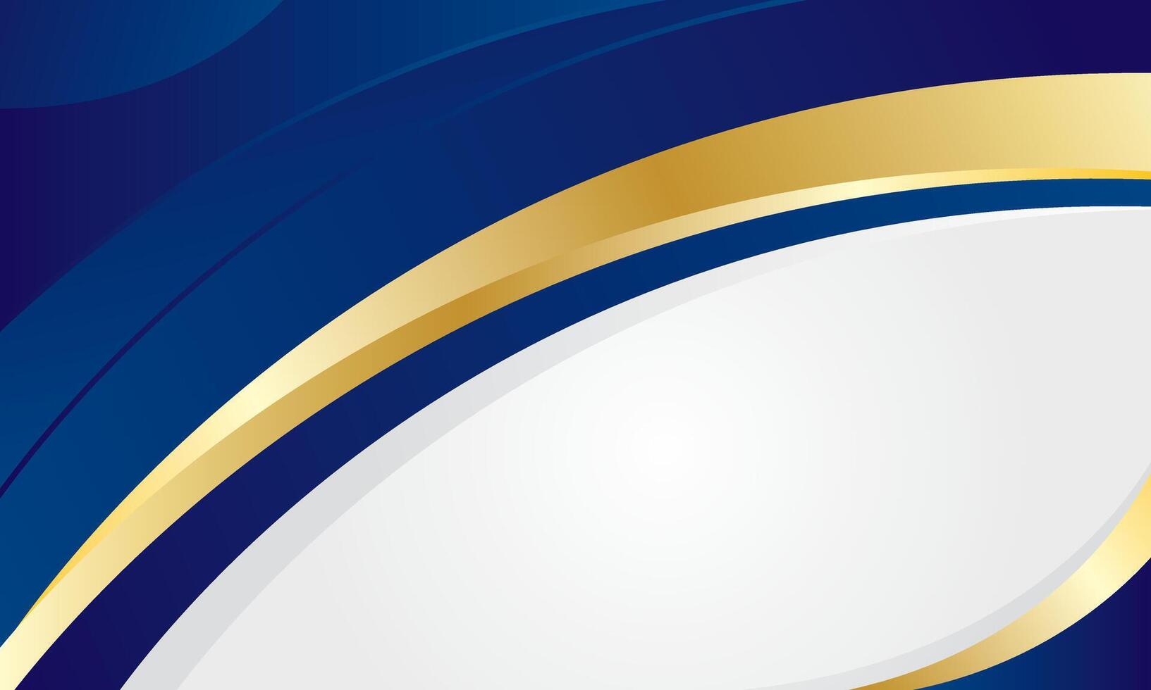 Blue and gold curved abstract background vector