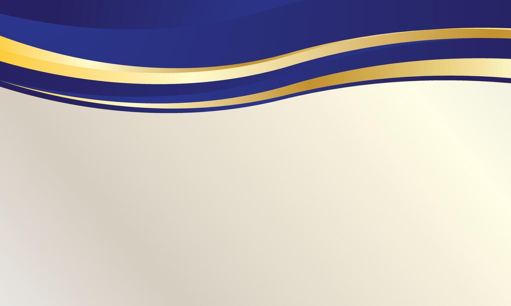 Blue and gold wave abstract background vector