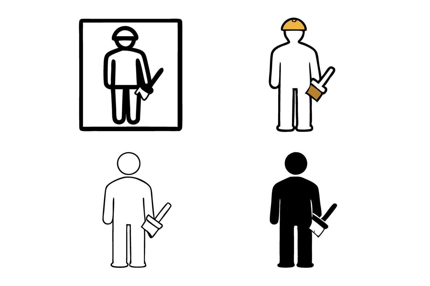 worker silhouette in white background 4.eps vector