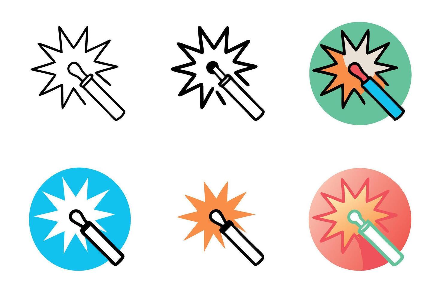 Welding sparks explosion icon with glowing flare illustration in outline style, perfect for visualizing industrial processes and welding techniques, labour day or labor day line art icon set vector