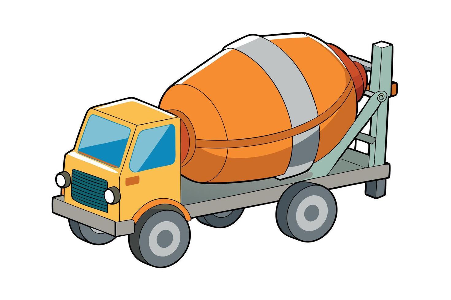 Illustration of cement mixer, symbolizing construction work, manual labor, and craftsmanship, great for Labor Day or Labour Day designs vector