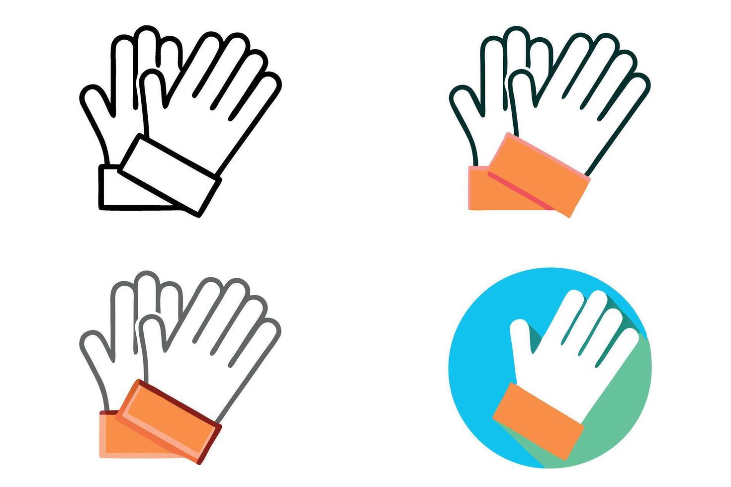 gloves and hand protection icons, perfect for healthcare, safety, and manual labor themes, featuring gloves with varied designs and colors labour day or labor day line art icon set vector