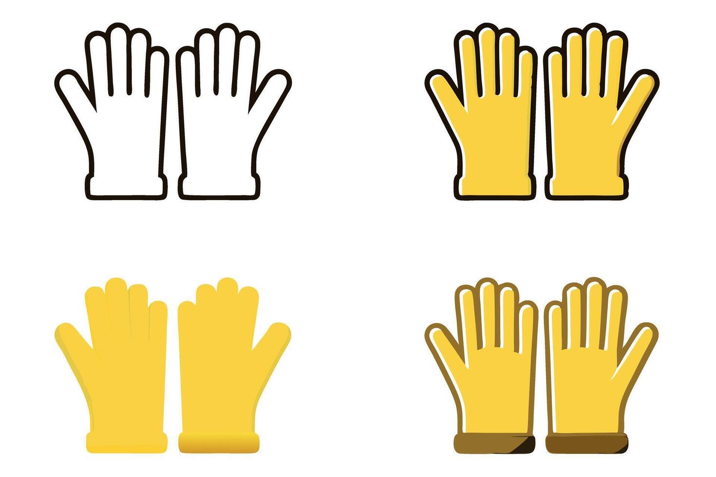 work gloves, safety gloves, and protective gear icons in various colors, ideal for representing industry, labor, and occupational safety labour day or labor day line art icon set vector