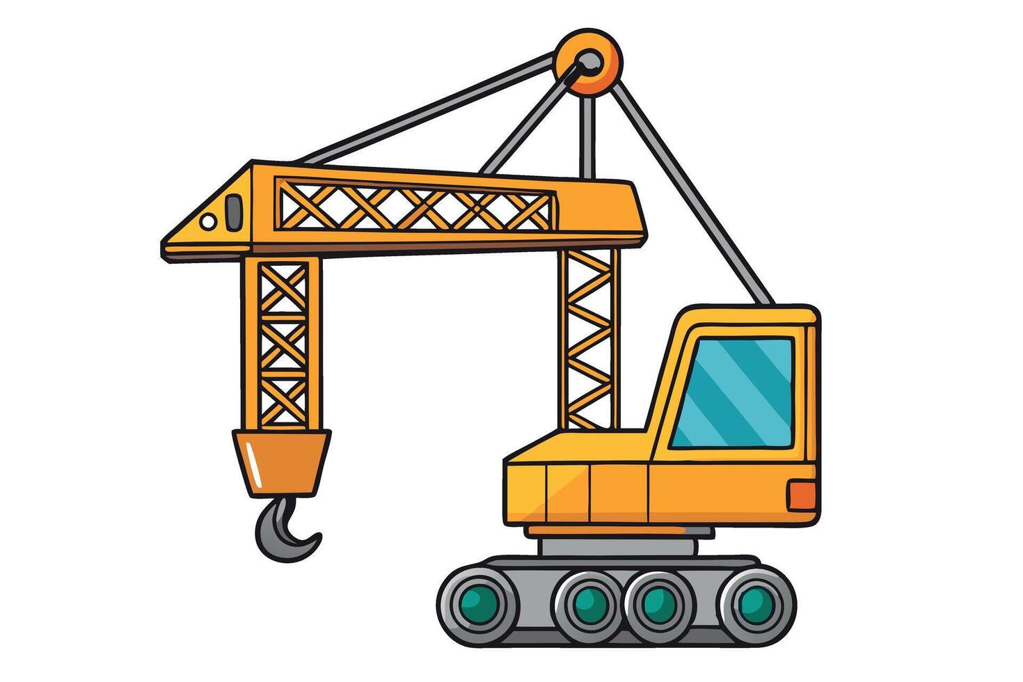 construction crane with hook symbolizing heavy lifting and construction work, perfect for Labor Day or Labour Day celebrations vector