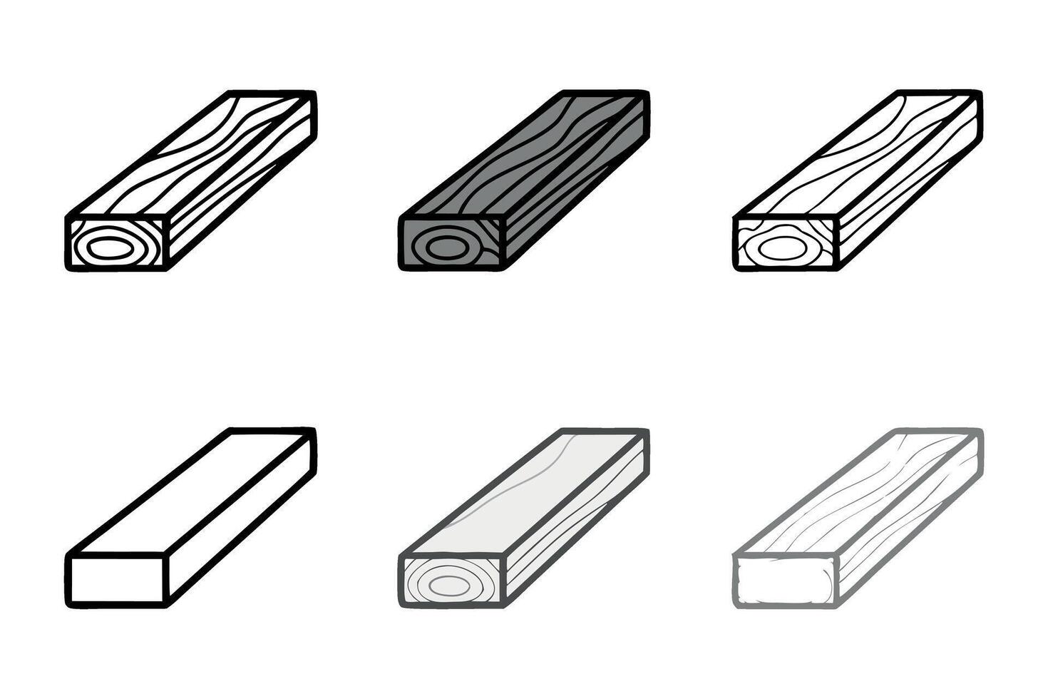 planks of wood in white background 5.eps vector