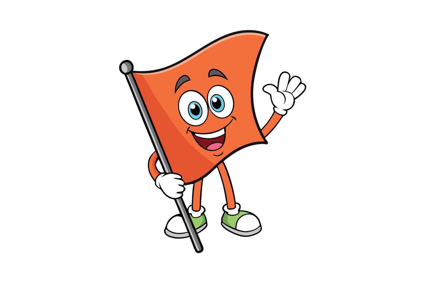 waving flag with smiling face and waving hand, vibrant colors, suitable for festive and celebratory Labor Day or Labour Day designs vector
