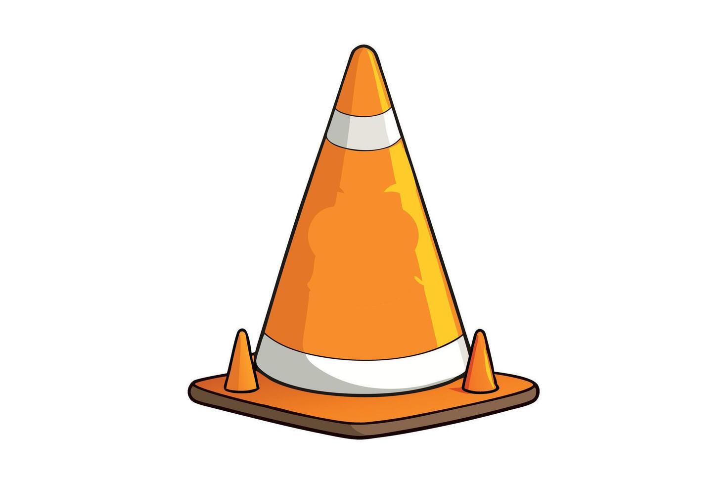 traffic cone with white stripes on a white background, symbolizing construction or roadwork for labour day or labor day celebrations vector