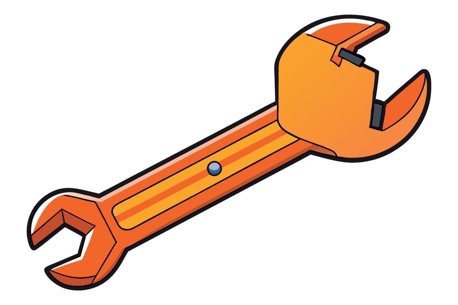 wrench with eyes and mouth, cartoon tool smiling, repair equipment, maintenance tool, mechanical wrench, cheerful wrench design for labor day or labour day vector