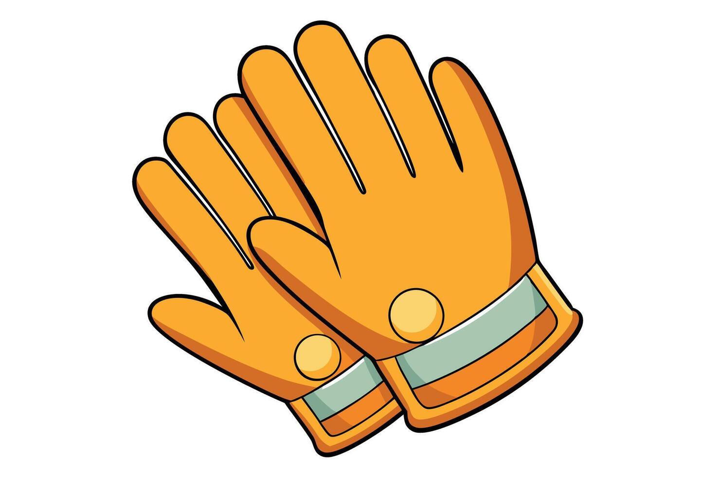 Pair of durable orange work gloves for safety and protection, ideal for Labor Day or Labour Day events, construction and industrial work glove set vector