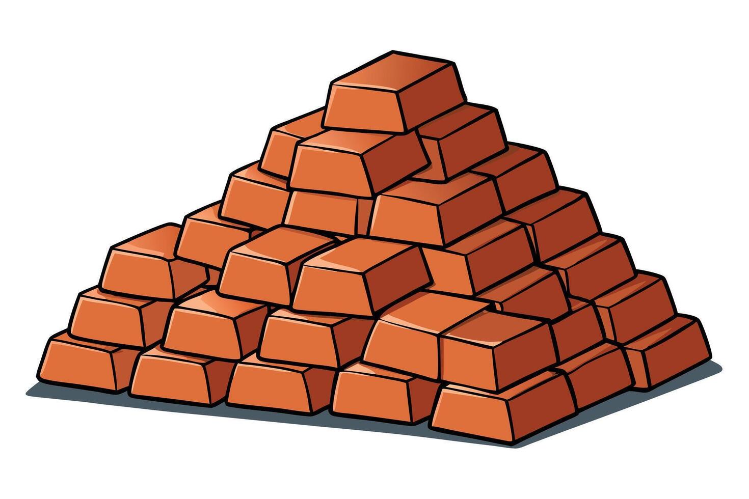 pile of stacked bricks arranged in a pyramid shape on a white background, perfect for construction, building themes, or Labour Day or Labor Day projects vector