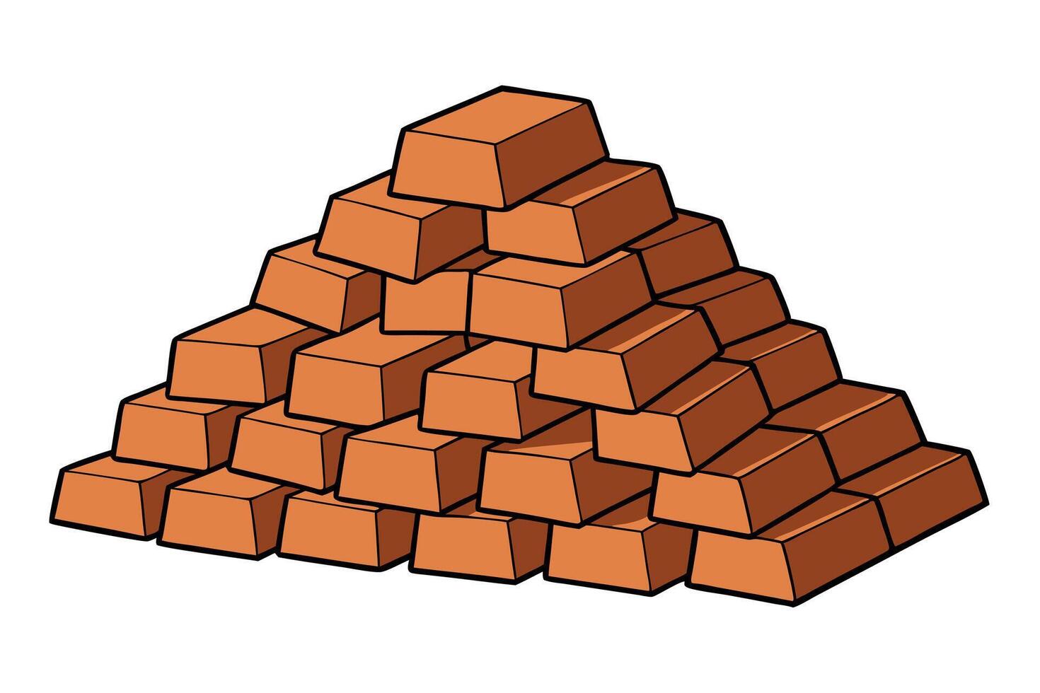 neat pile of red bricks on a Transparent Background, symbolizing construction and building work, ideal for themes related to Labour Day or Labor Day vector