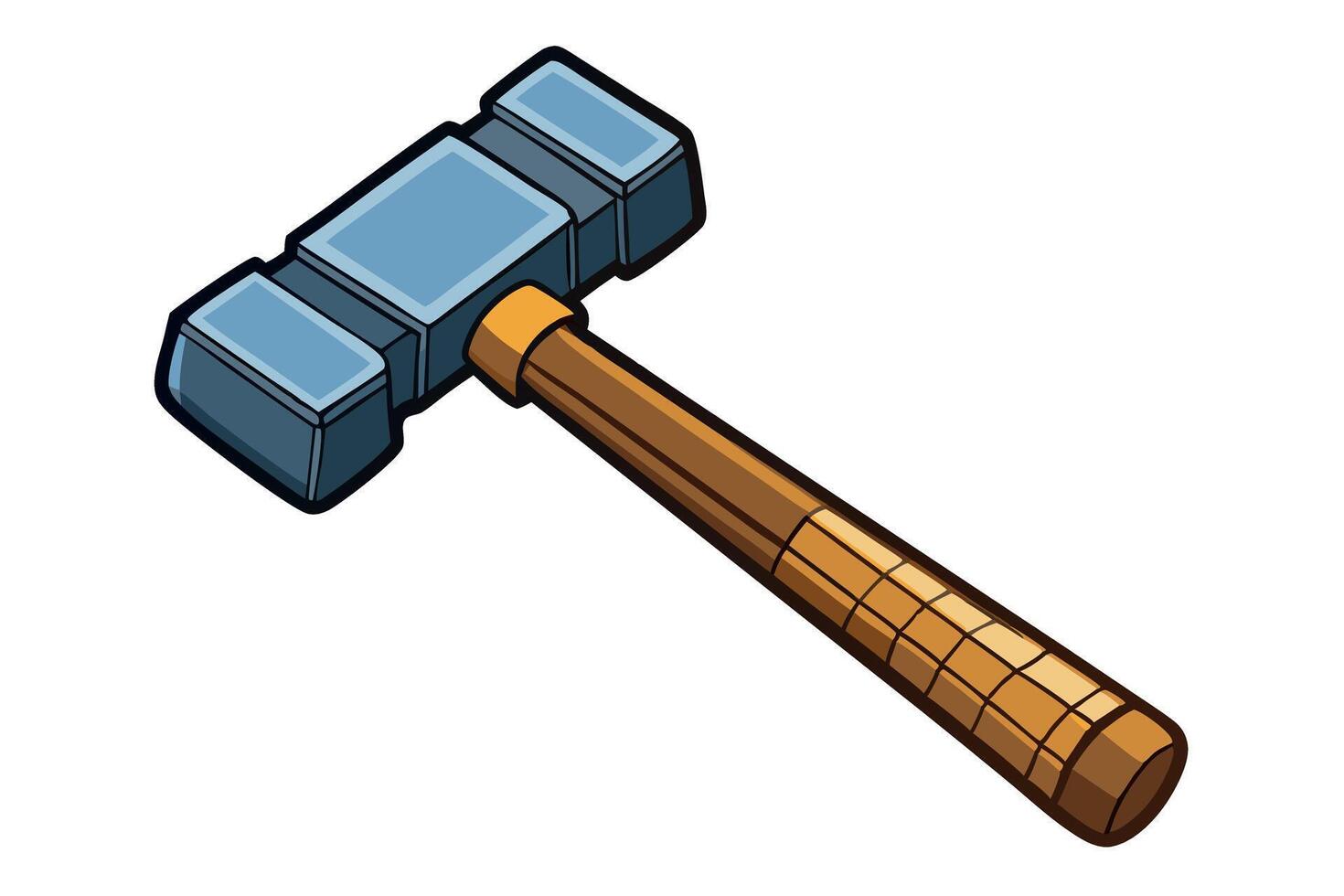 heavy hammer tool with a wooden handle isolated on a white background, suitable for construction, Labor Day or Labour Day celebrations vector