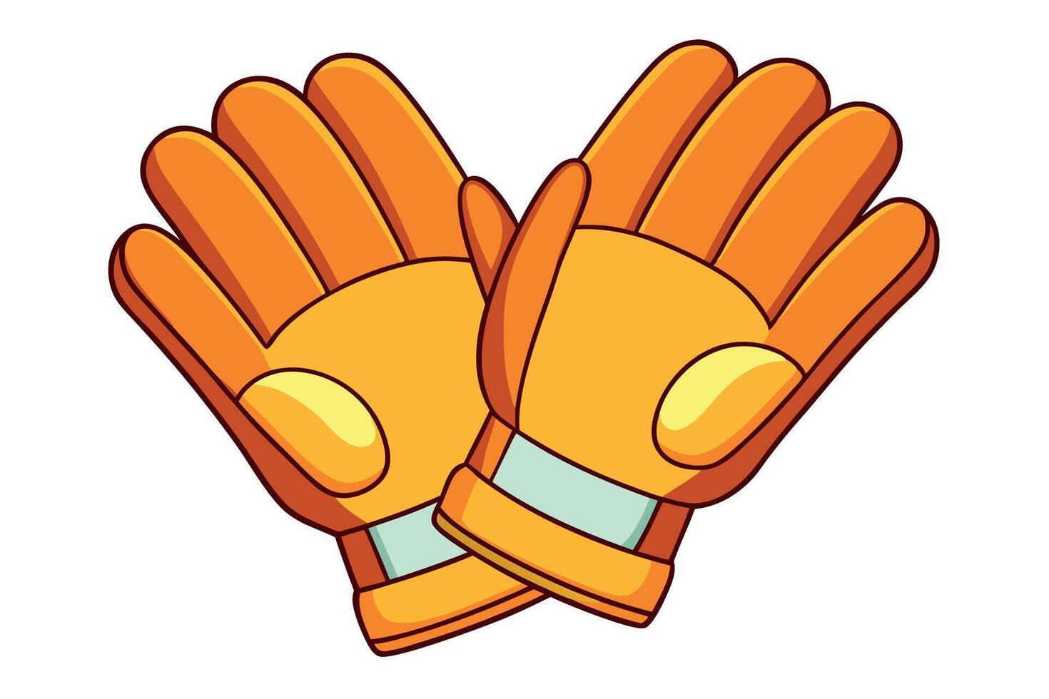 Pair of yellow protective work gloves for construction workers, safety gear for Labor Day or Labour Day celebration, protection equipment for industrial work vector