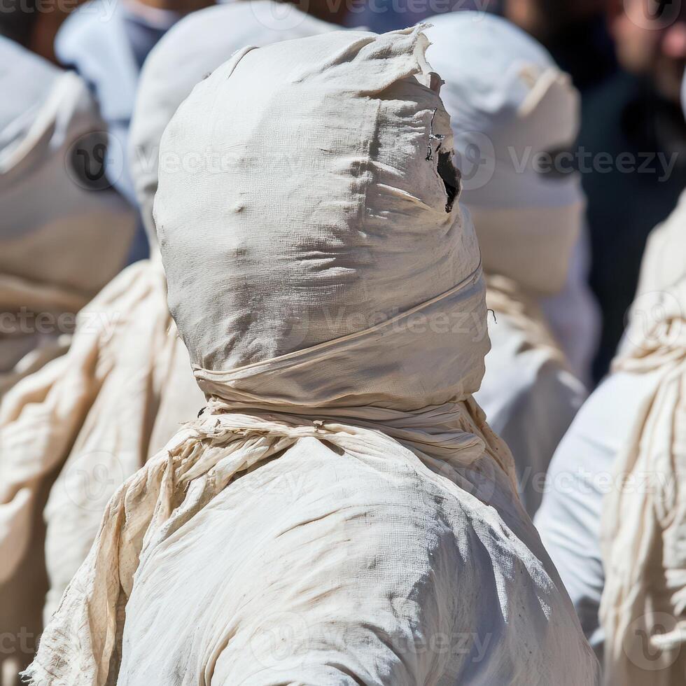 Participants wear traditional dress at festival photo