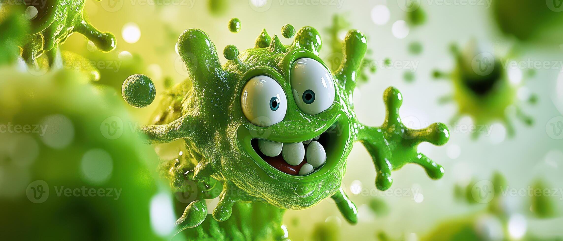 Joyful germ in a colorful backdrop photo