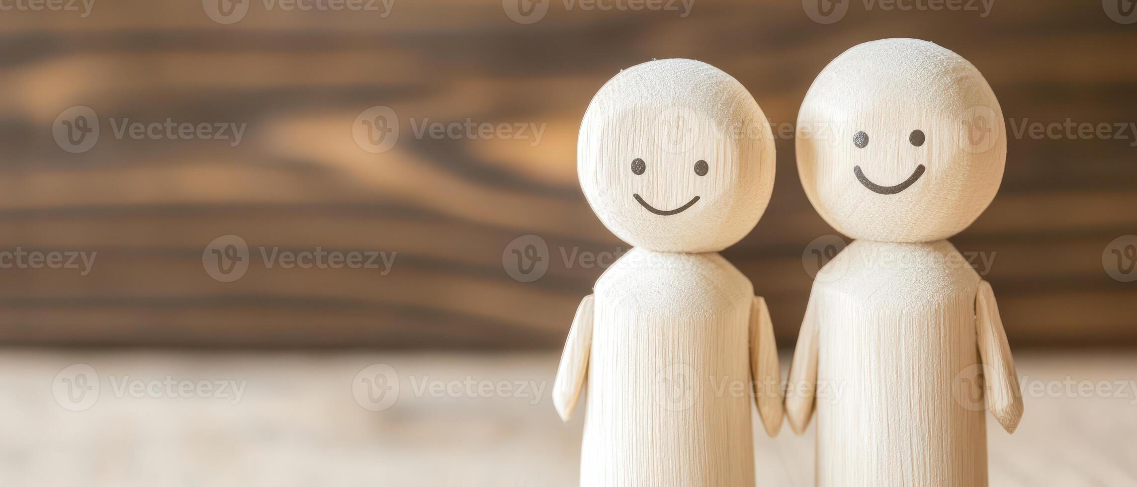 Wooden figures of friendship and bond photo