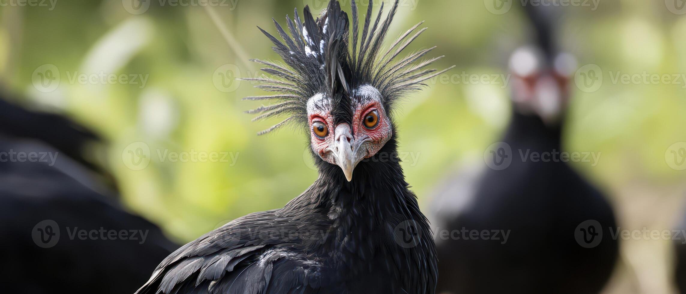 Unique bird shows off in nature photo