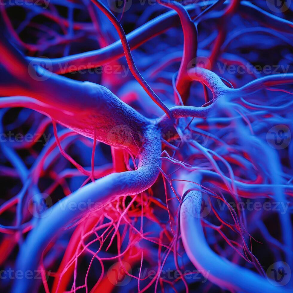 Colorful abstract representation of nerve cells photo