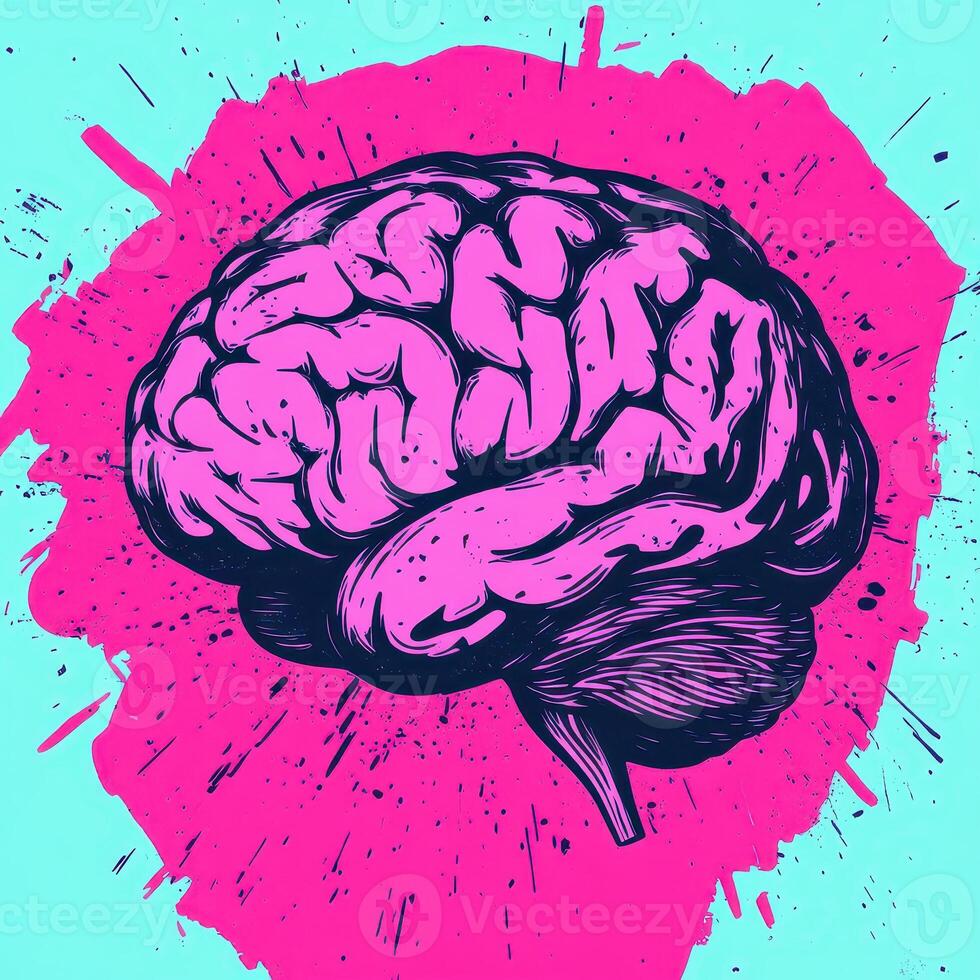 Vibrant brain illustration photo