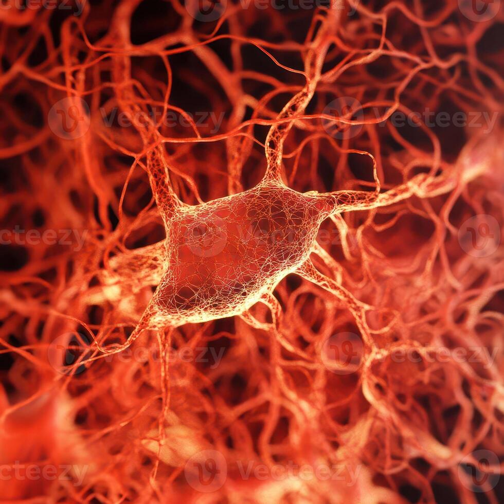 Microscopic view of a neuron in intricate network photo
