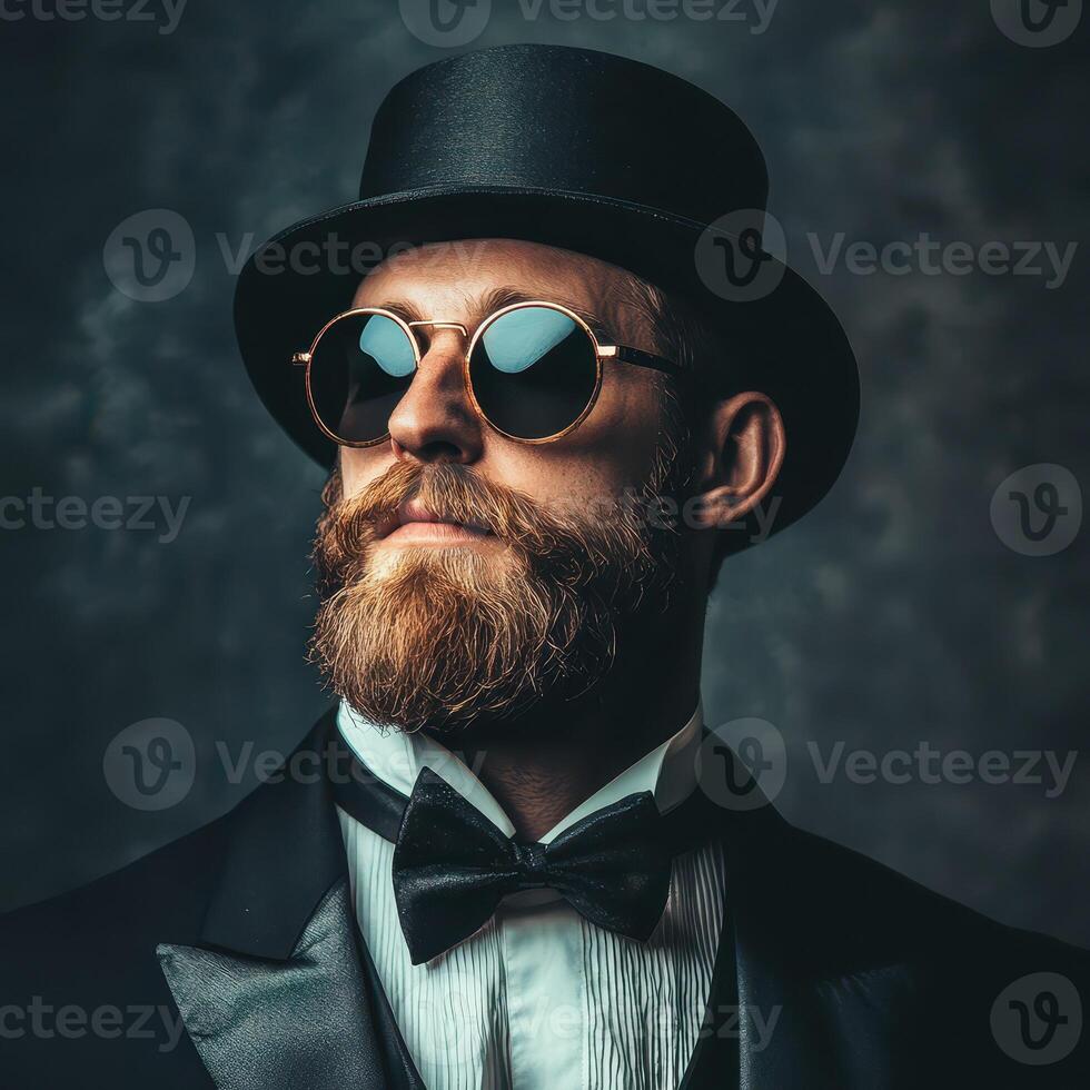 Dapper gent in stylish attire and accessories photo
