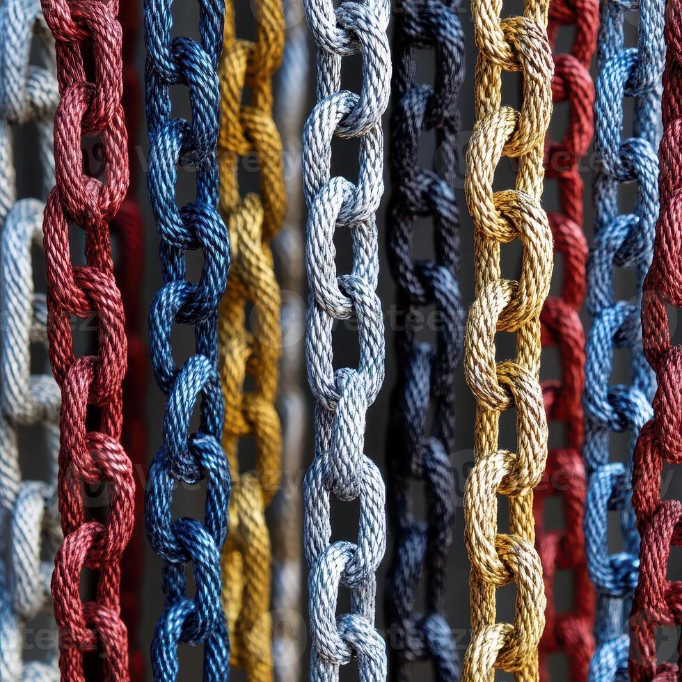 Vibrant chains shown in sunny outdoors photo