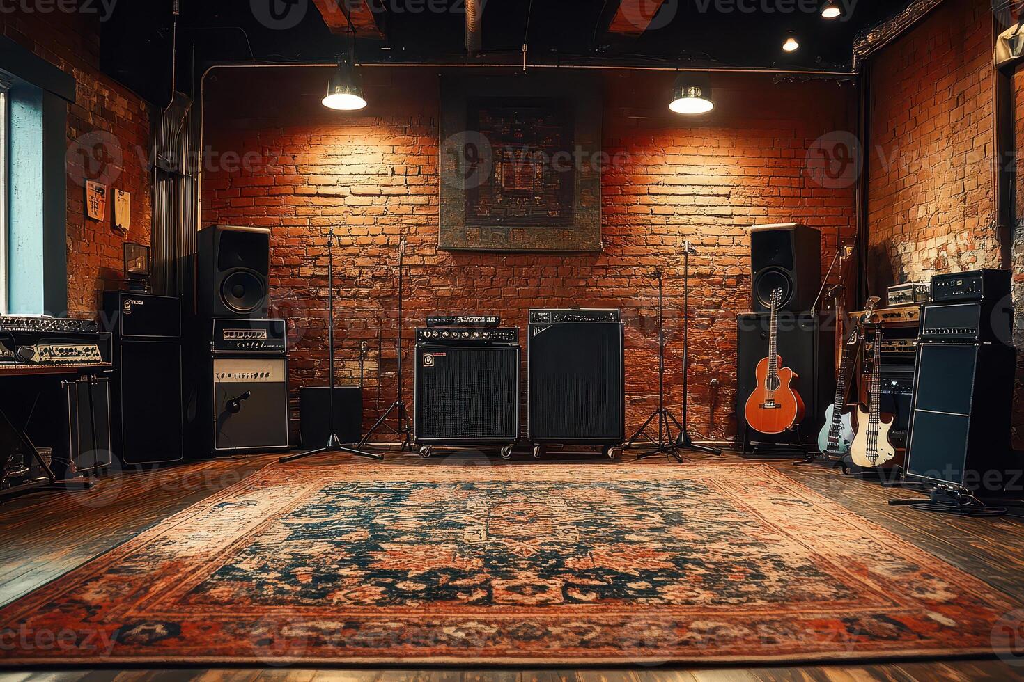 Instrumented music studio setup photo