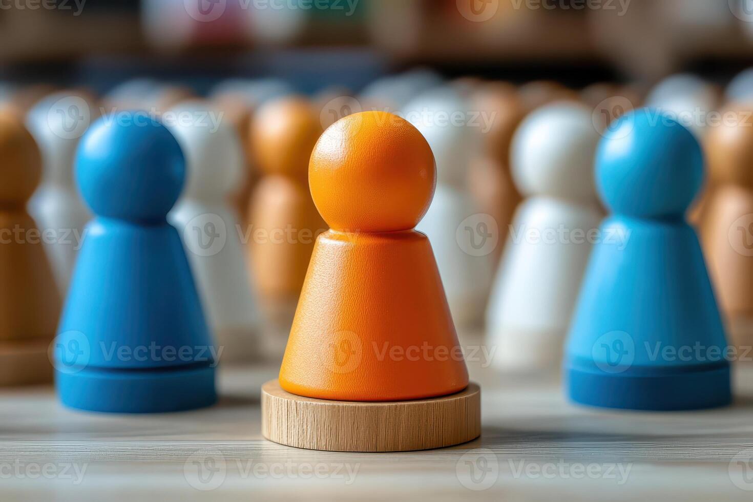 Colorful game pieces arranged on a tabletop photo