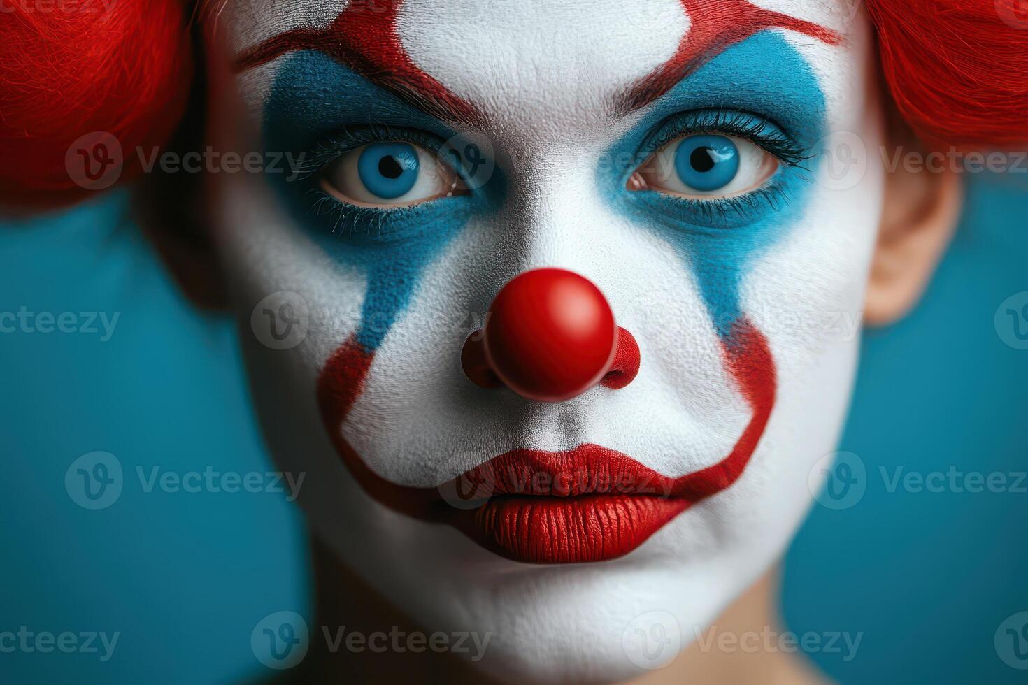 Clown with vivid makeup and striking colors photo