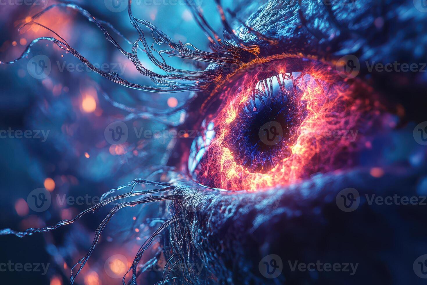 Colorful textured eye design photo