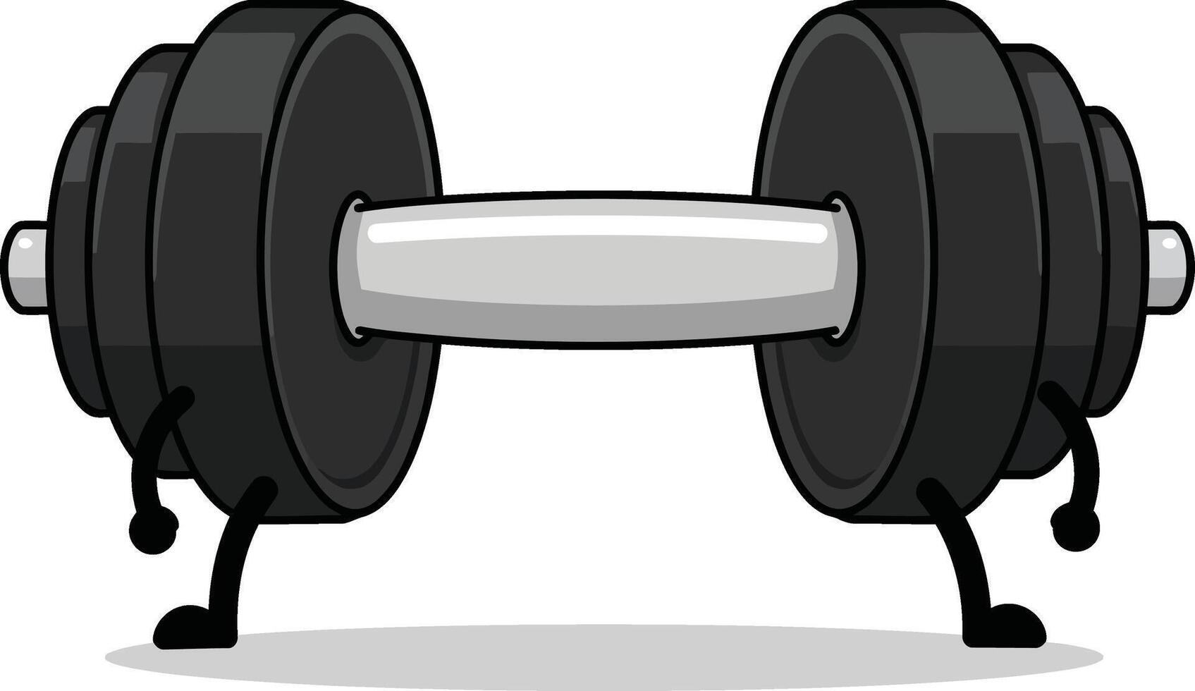 Dumbbell with animated legs walking fitness exercise equipment illustration vector
