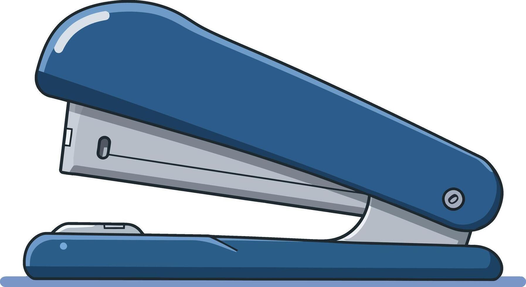 Blue stapler office supply tool for paper binding and organization illustration image vector