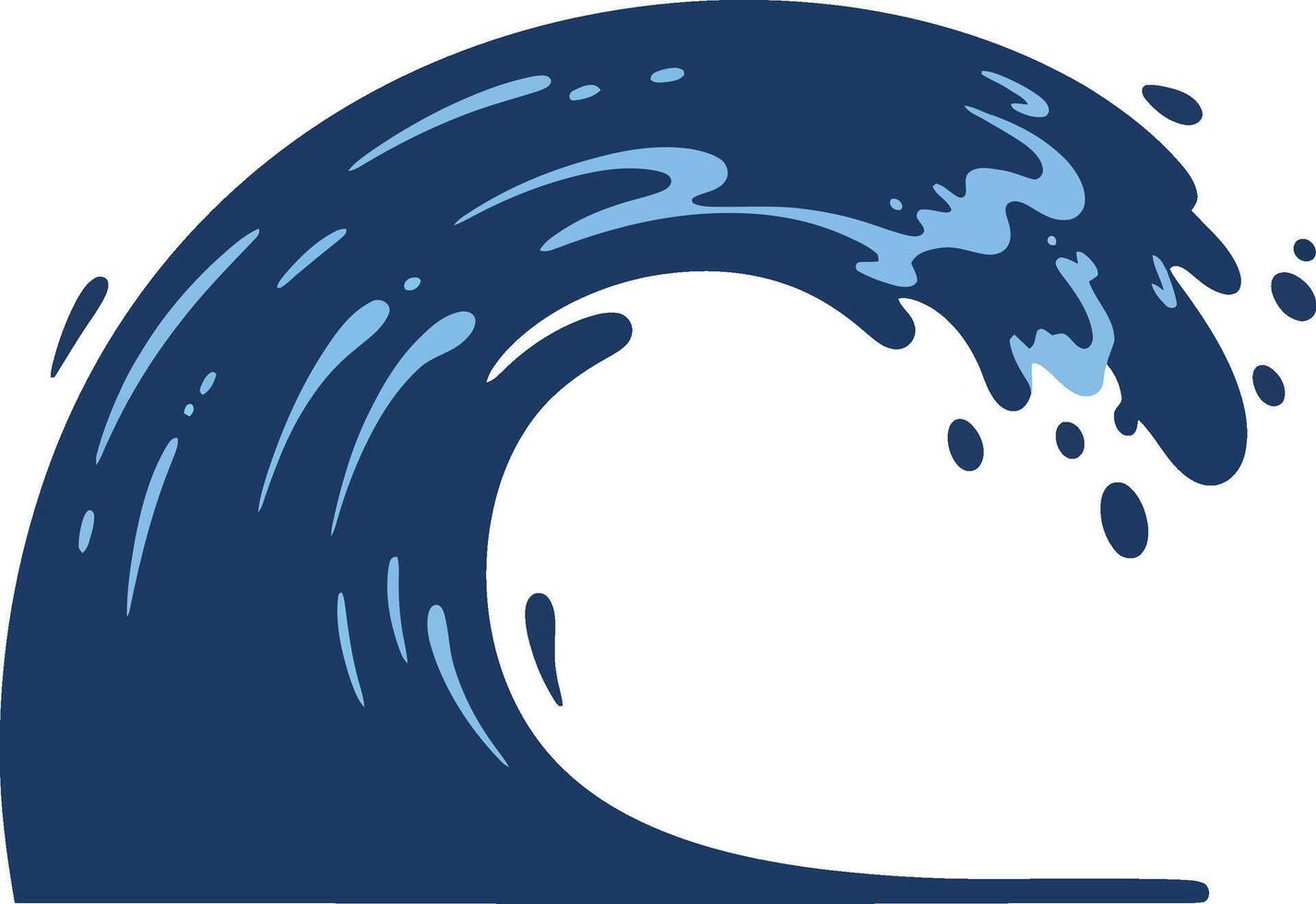 Ocean wave illustration with blue color splash design for water and sea themes vector