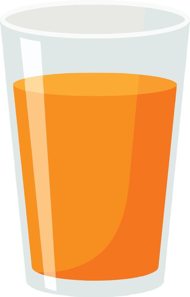 Glass of orange juice illustration with transparent glass and bright orange liquid image vector