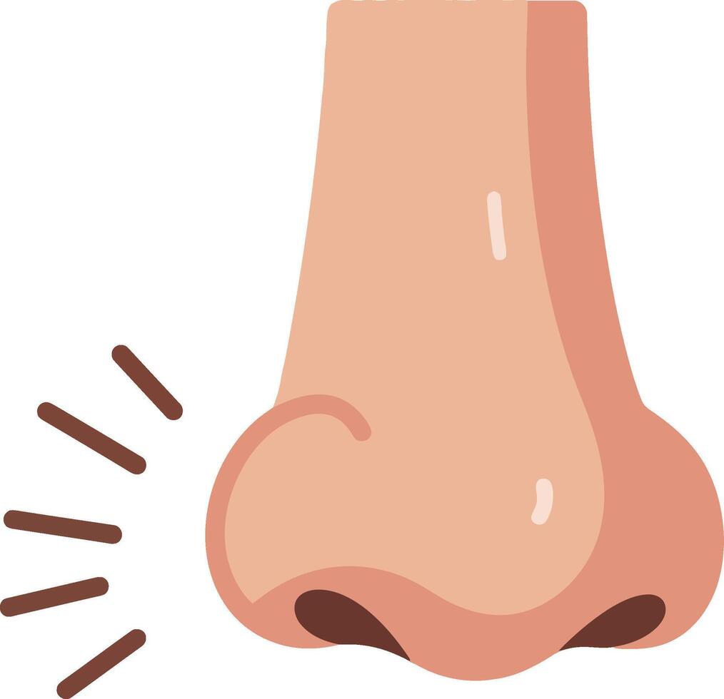 Human Nose with Sense of Smell Symbol Illustration Showing Olfactory Function and Sensory Perception vector